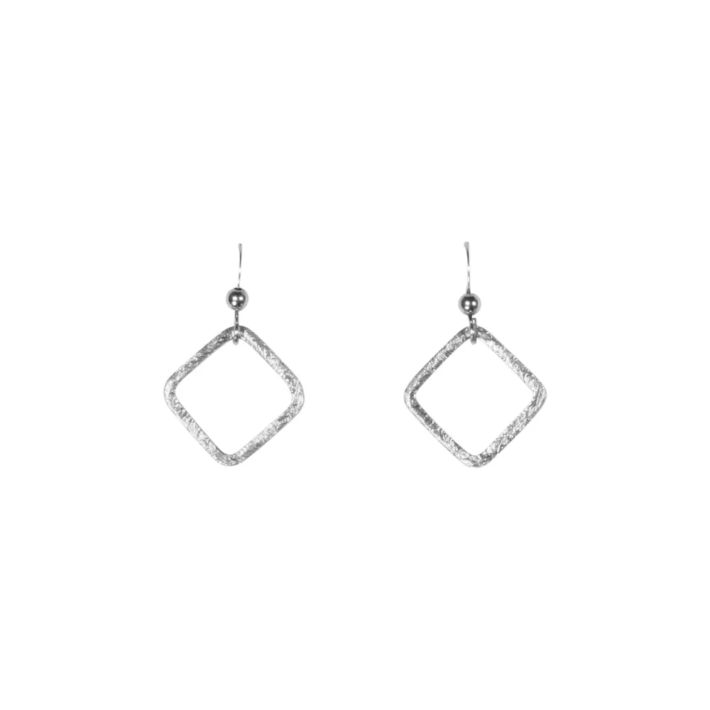 SALE - Open Square Brushed Earrings