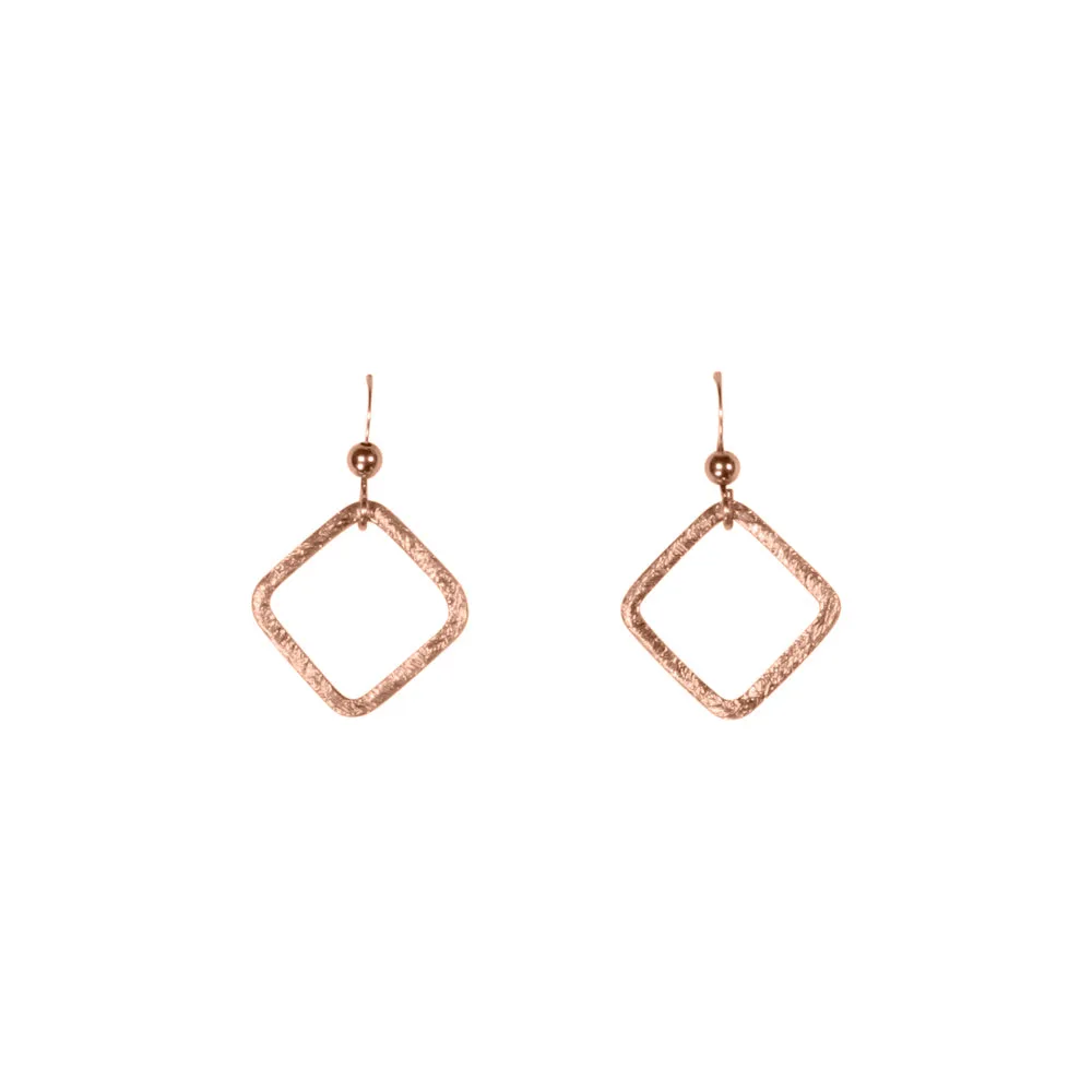 SALE - Open Square Brushed Earrings