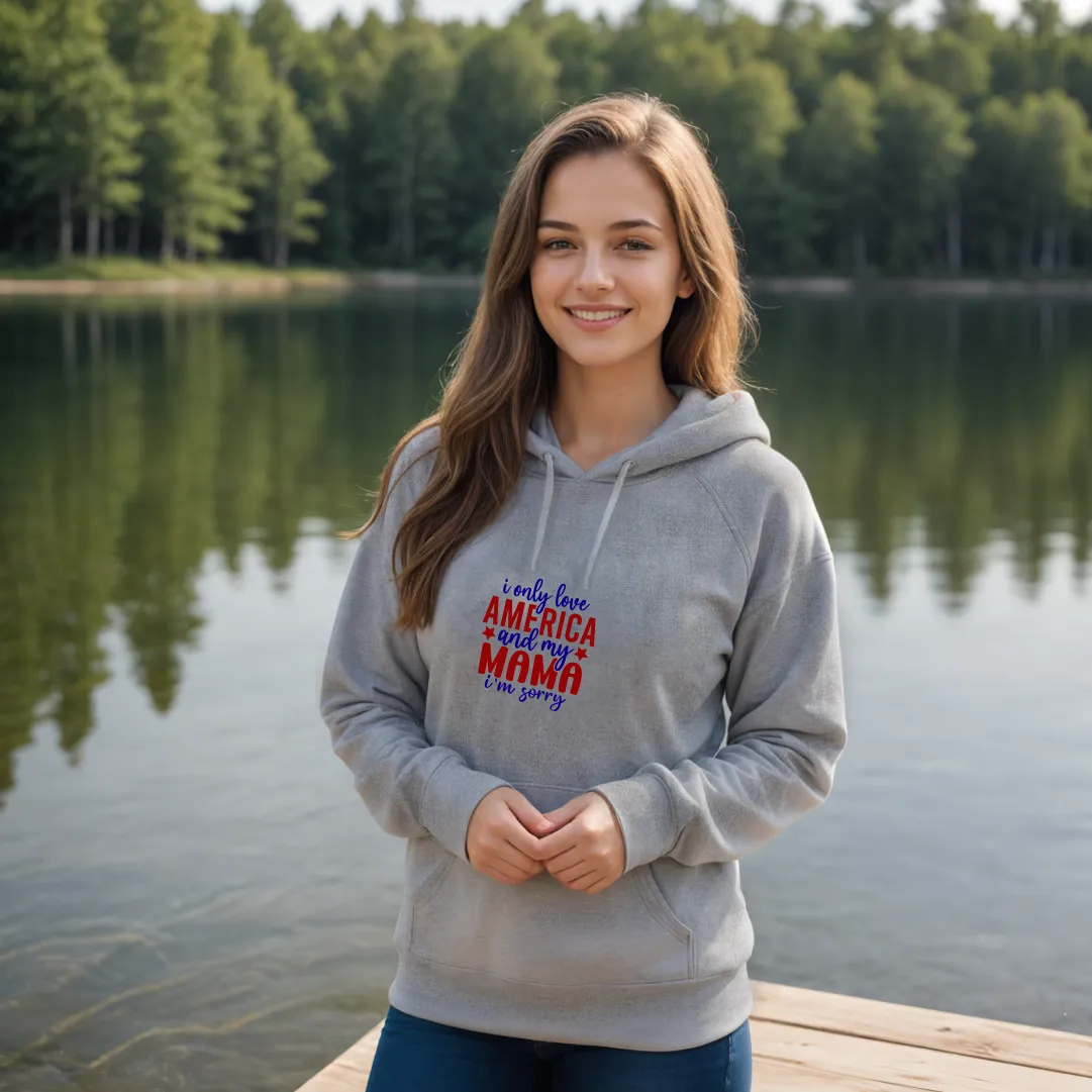 SALE "American Mama" Relaxed Fit Classic Unisex Hoodie