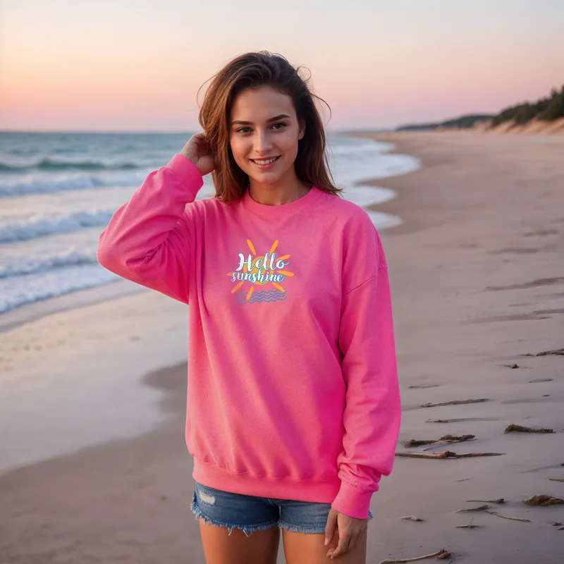 SALE "Hello Sunshine" Relaxed Fit Classic Crew Unisex Sweatshirt