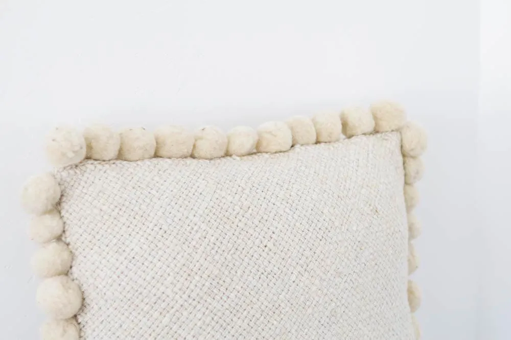 Salta Pom Pom 20" Pillow in Natural