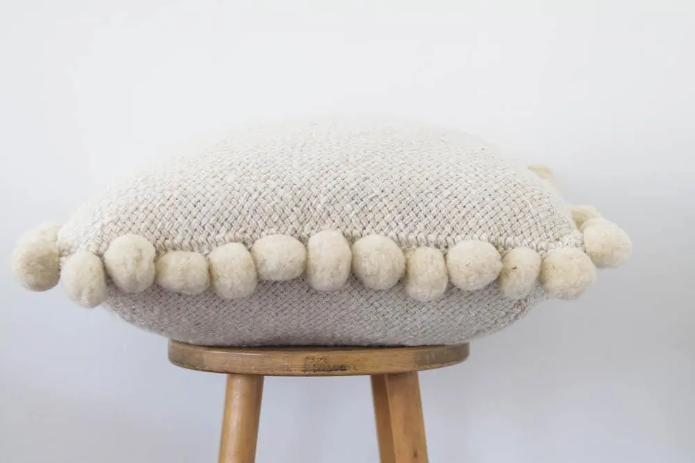 Salta Pom Pom 20" Pillow in Natural