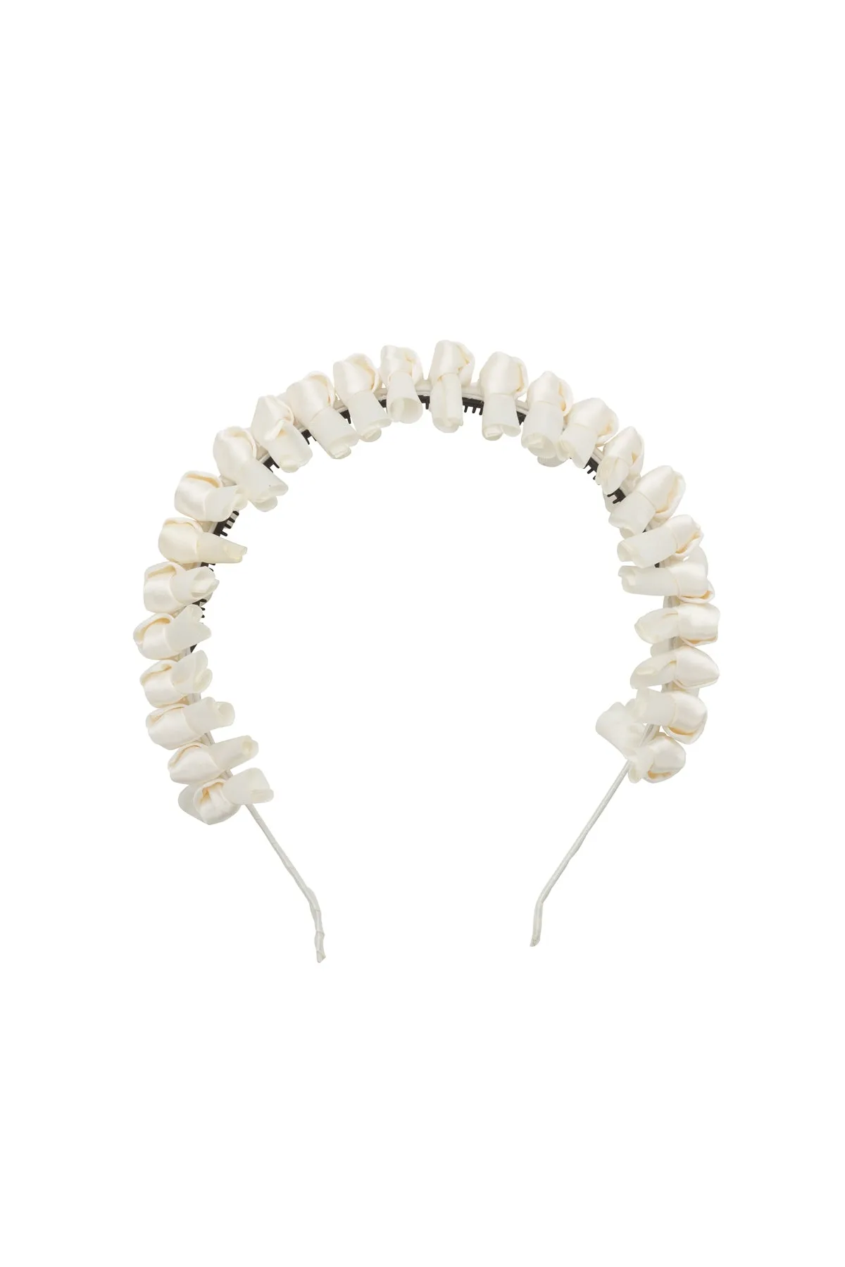 Satin Tied Headband - Dove Ivory