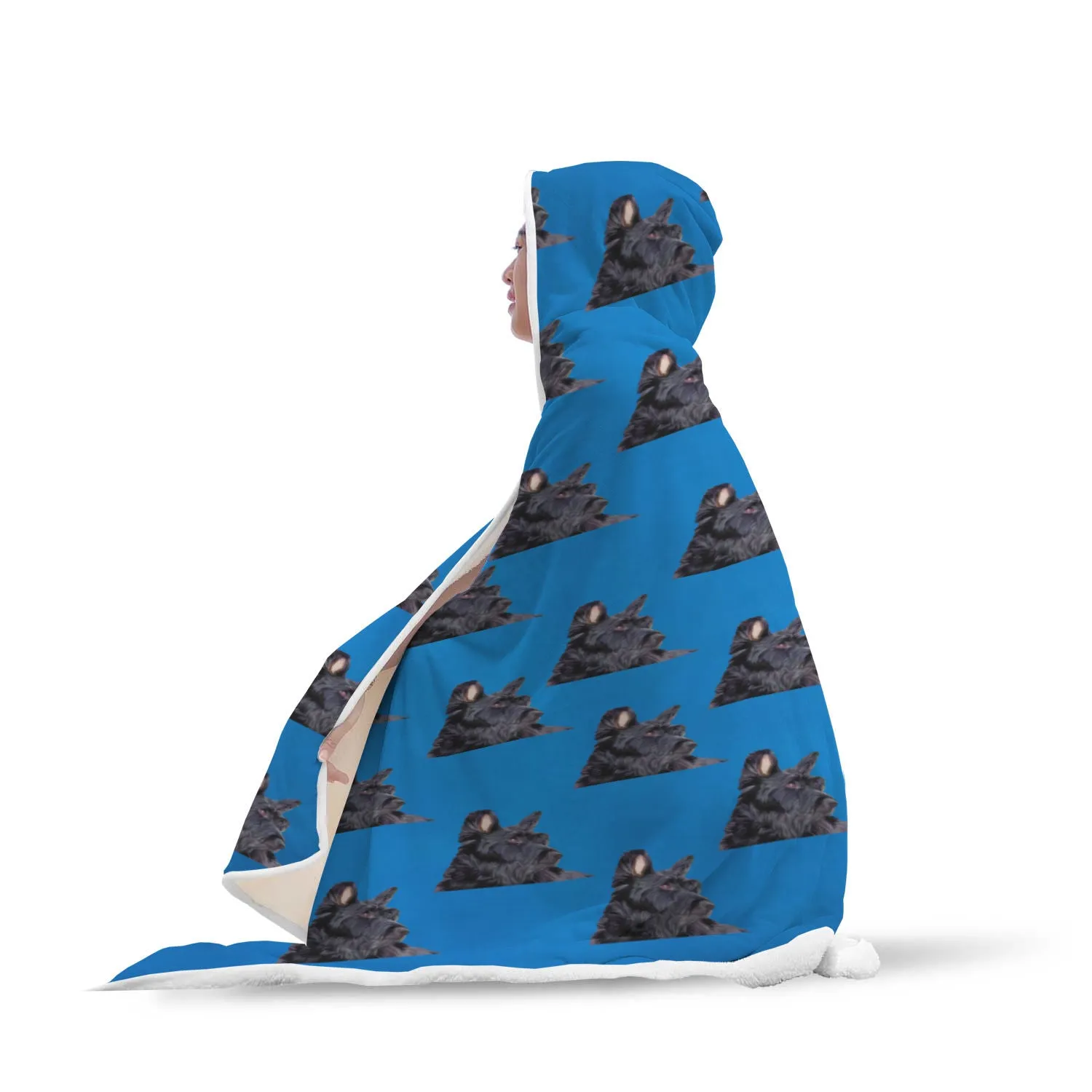 Scottish Terrier Hooded Blanket - Black