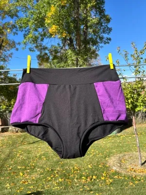 Scrappy Panties-  Black/Purple XXL