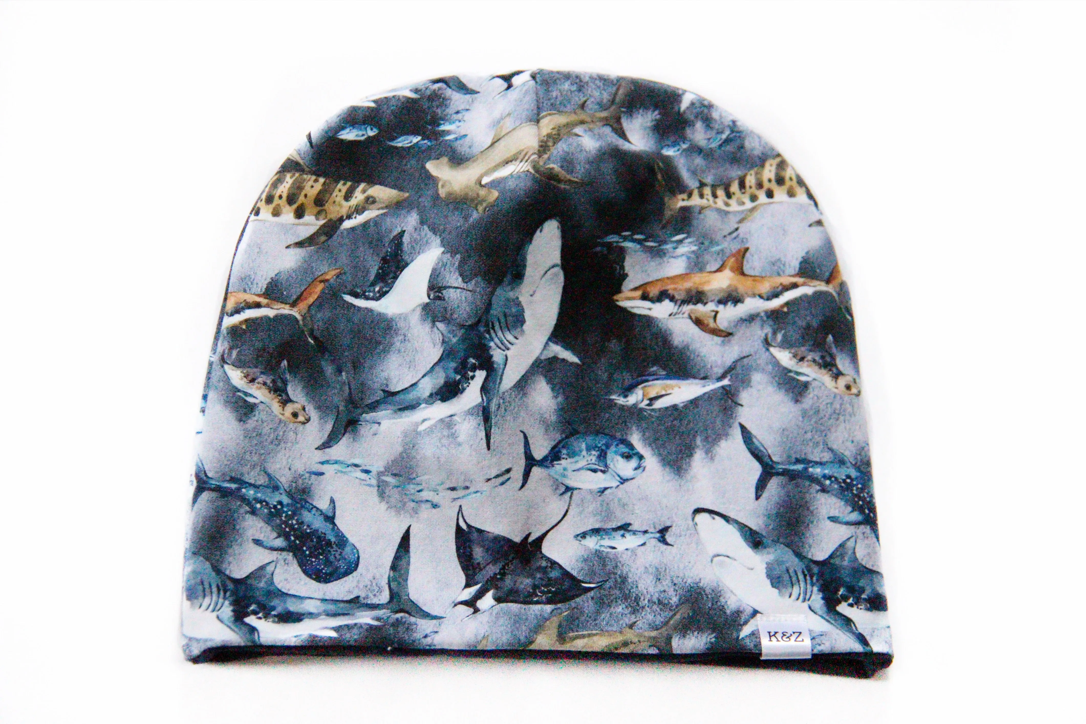Sea Creatures Reversible Slouchy Beanie