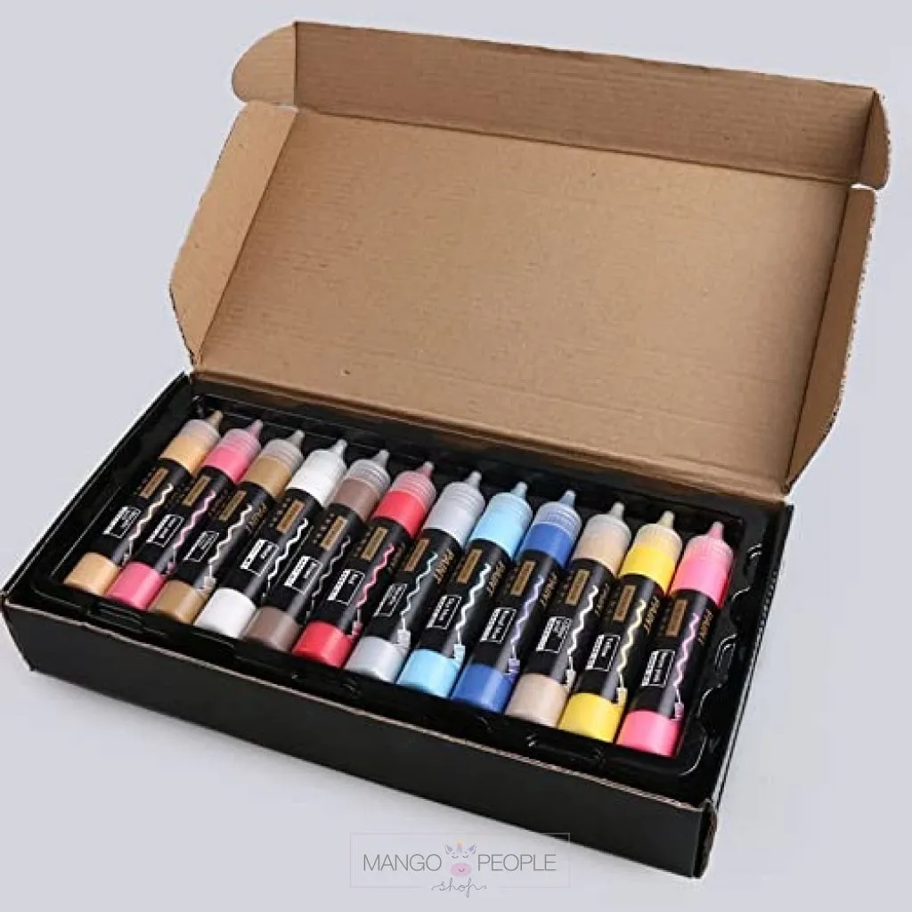 Set Of 24 Non-Toxic 3D Fabric Paint Colors