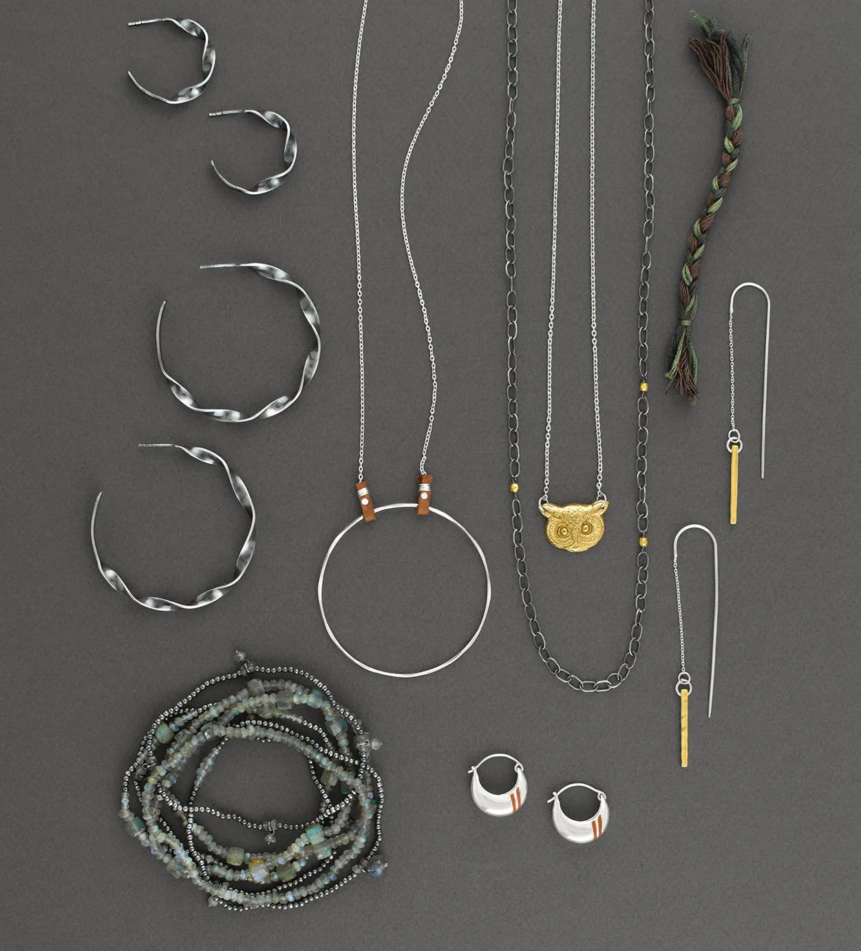 She's Twisty Hoops in Antiqued Silver - 2"