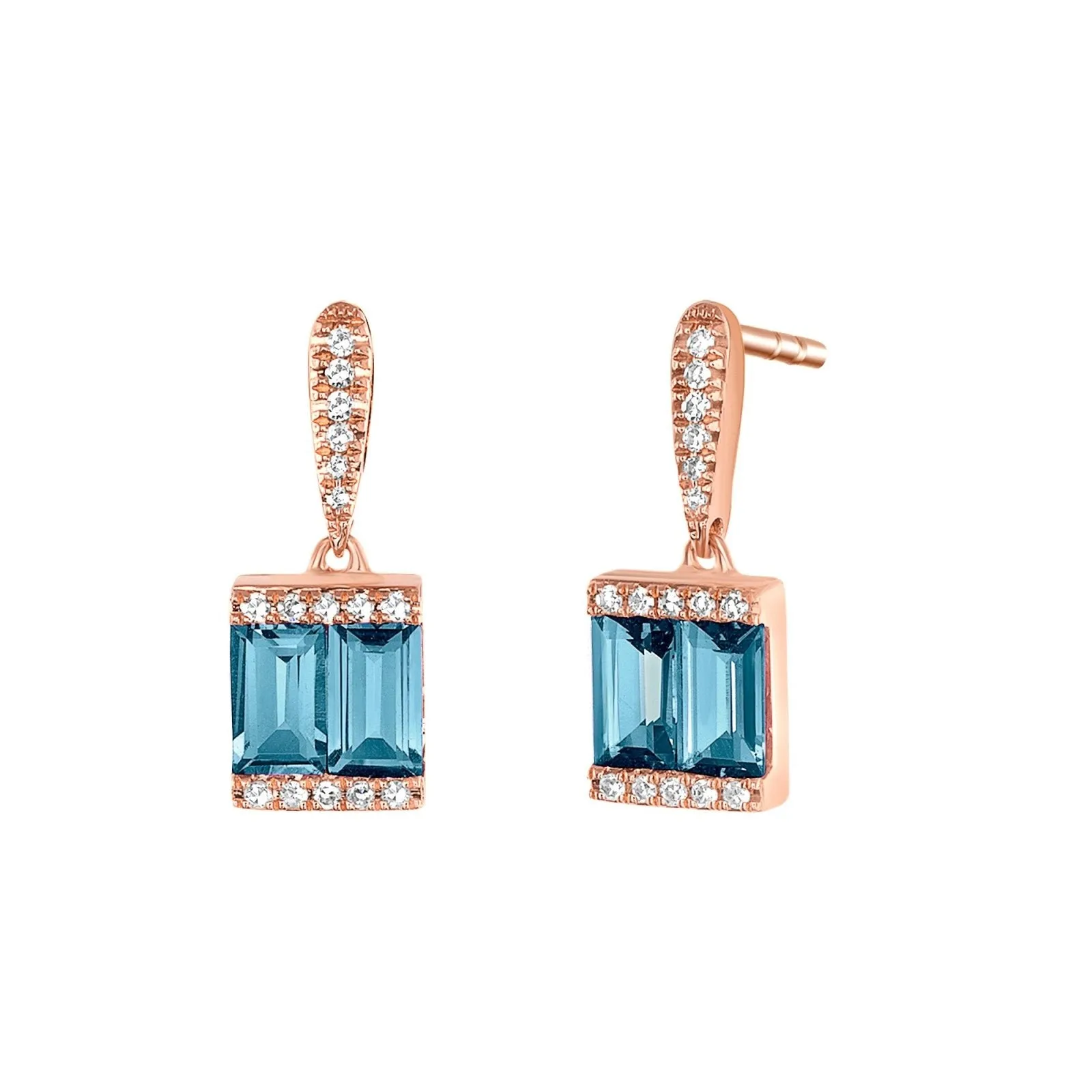 Shine Swiss Blue Topaz Earrings