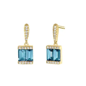 Shine Swiss Blue Topaz Earrings