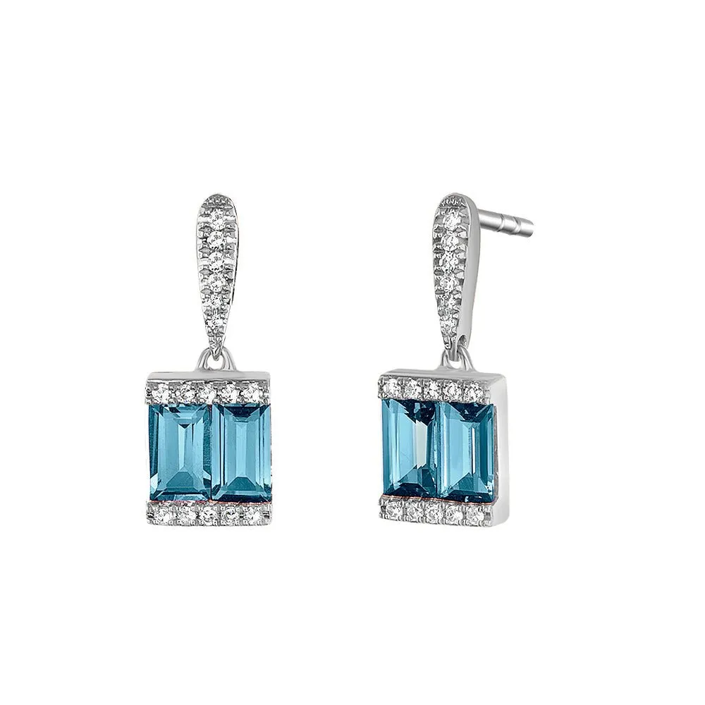 Shine Swiss Blue Topaz Earrings