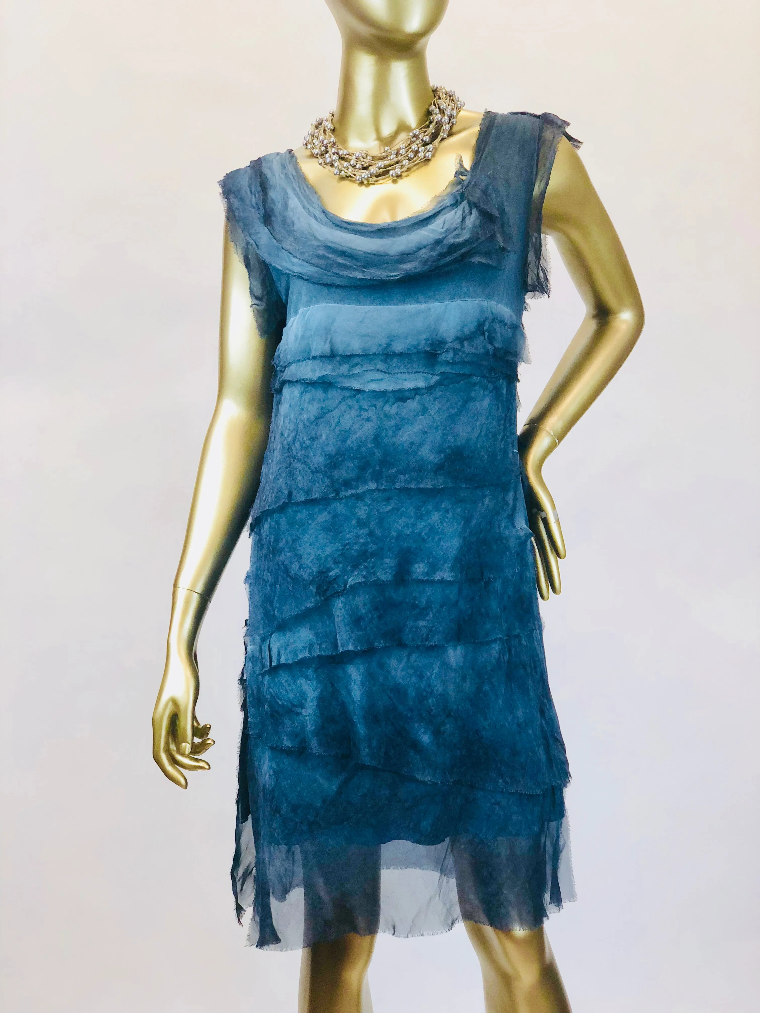 Short Silk Layered Dress (Multiple Colors)