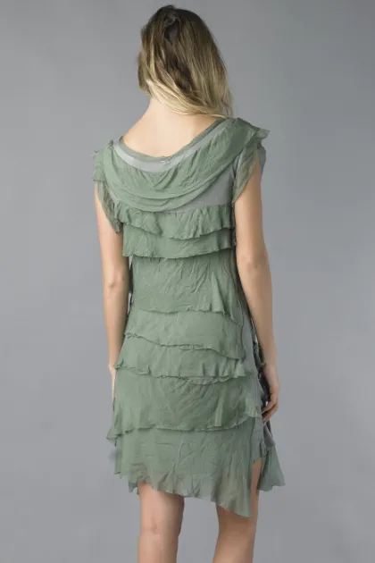 Short Silk Layered Dress (Multiple Colors)
