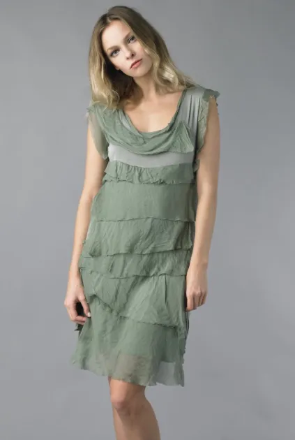 Short Silk Layered Dress (Multiple Colors)