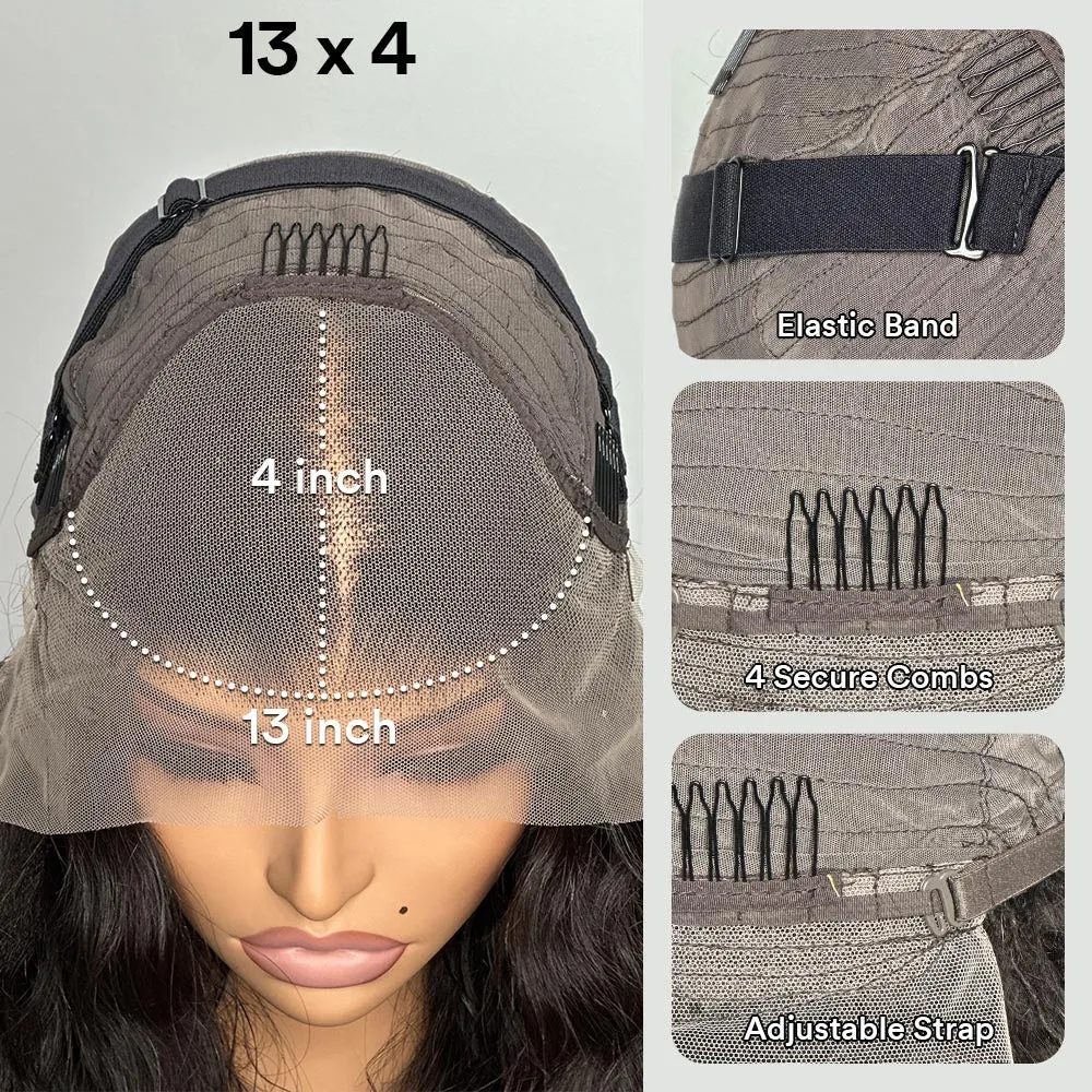 Shoulder Length Blonde Wavy Dark Roots 13x4 Lace Front Wig