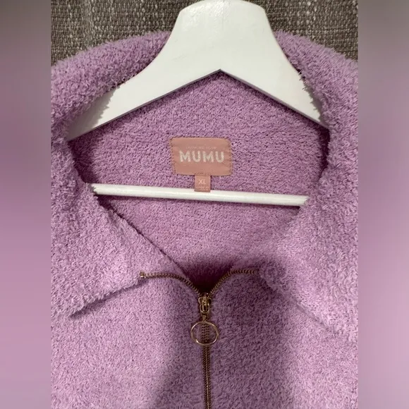 Show Me Your Mumu Sadie Cozy Pink Purple Furry Sweater XL