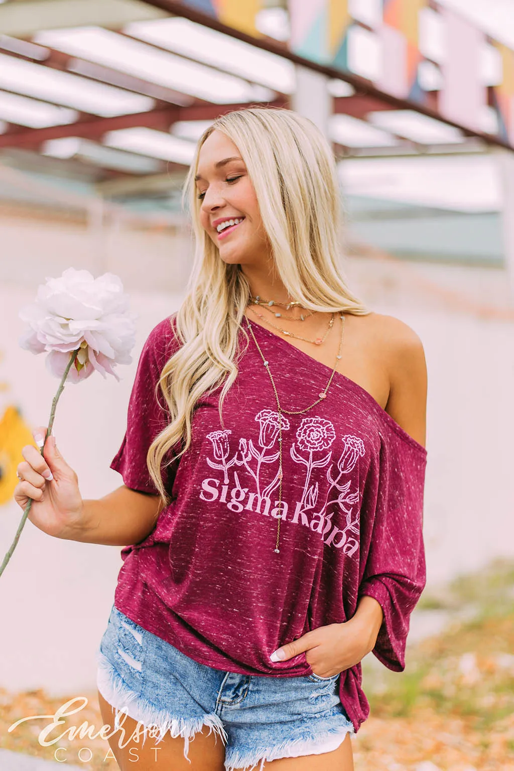 Sigma Kappa Floral Slouchy Tee