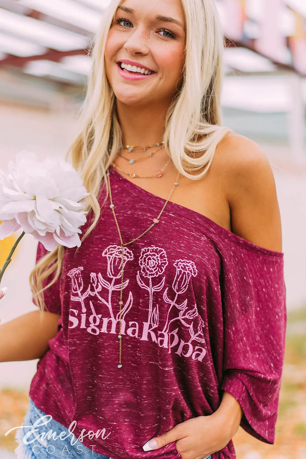Sigma Kappa Floral Slouchy Tee