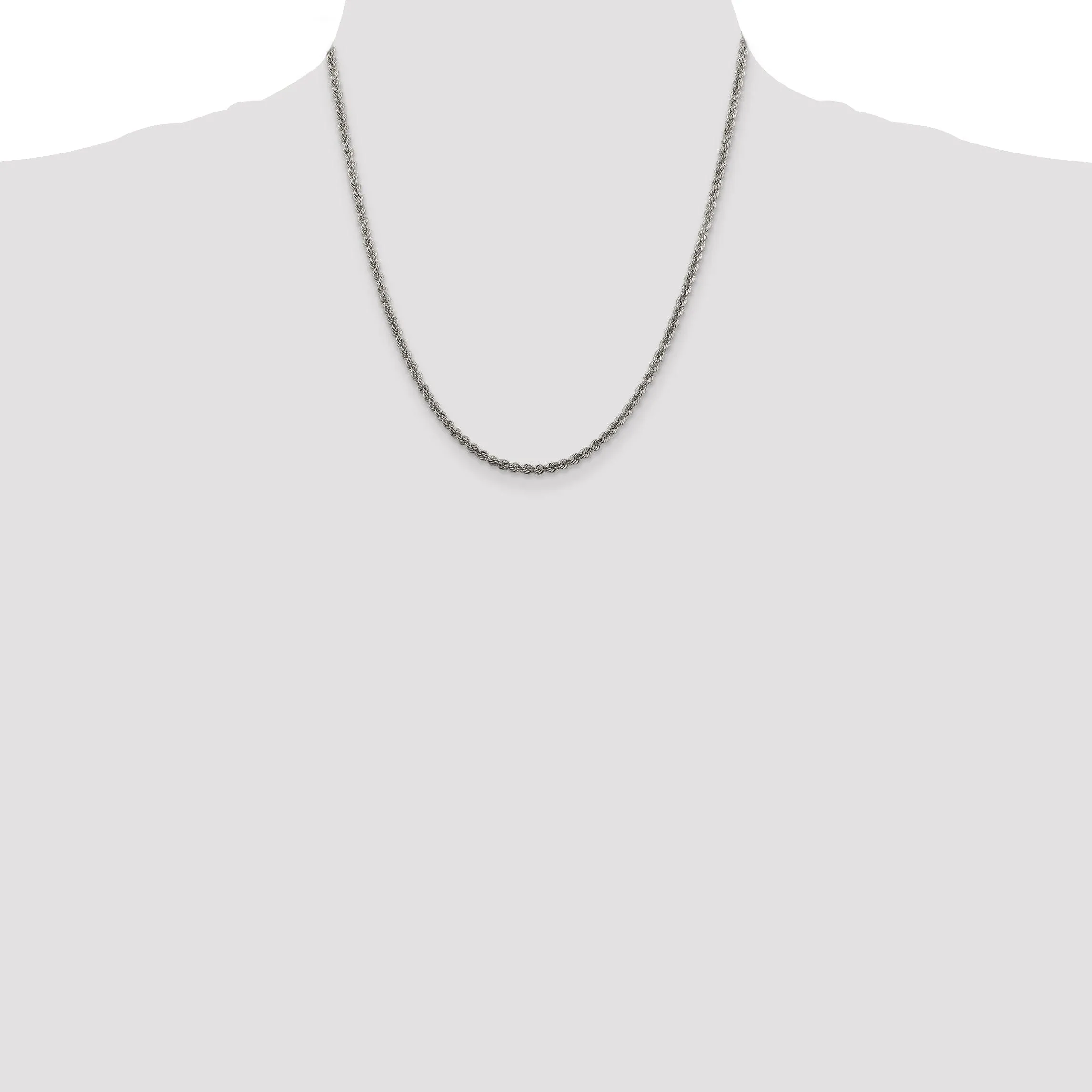 Silver D.C 2.50-mm Solid Twisted Rope Chain
