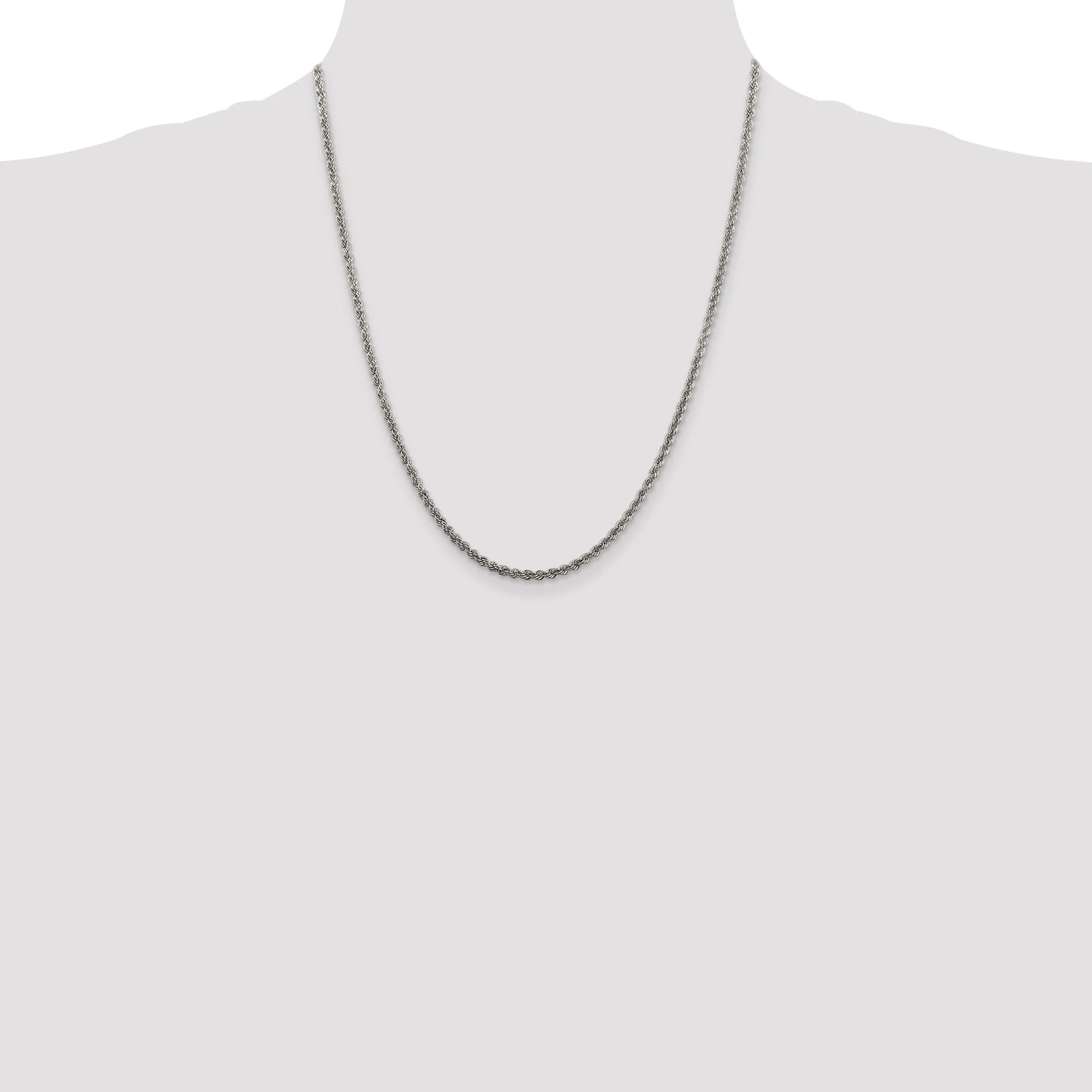Silver D.C 2.50-mm Solid Twisted Rope Chain