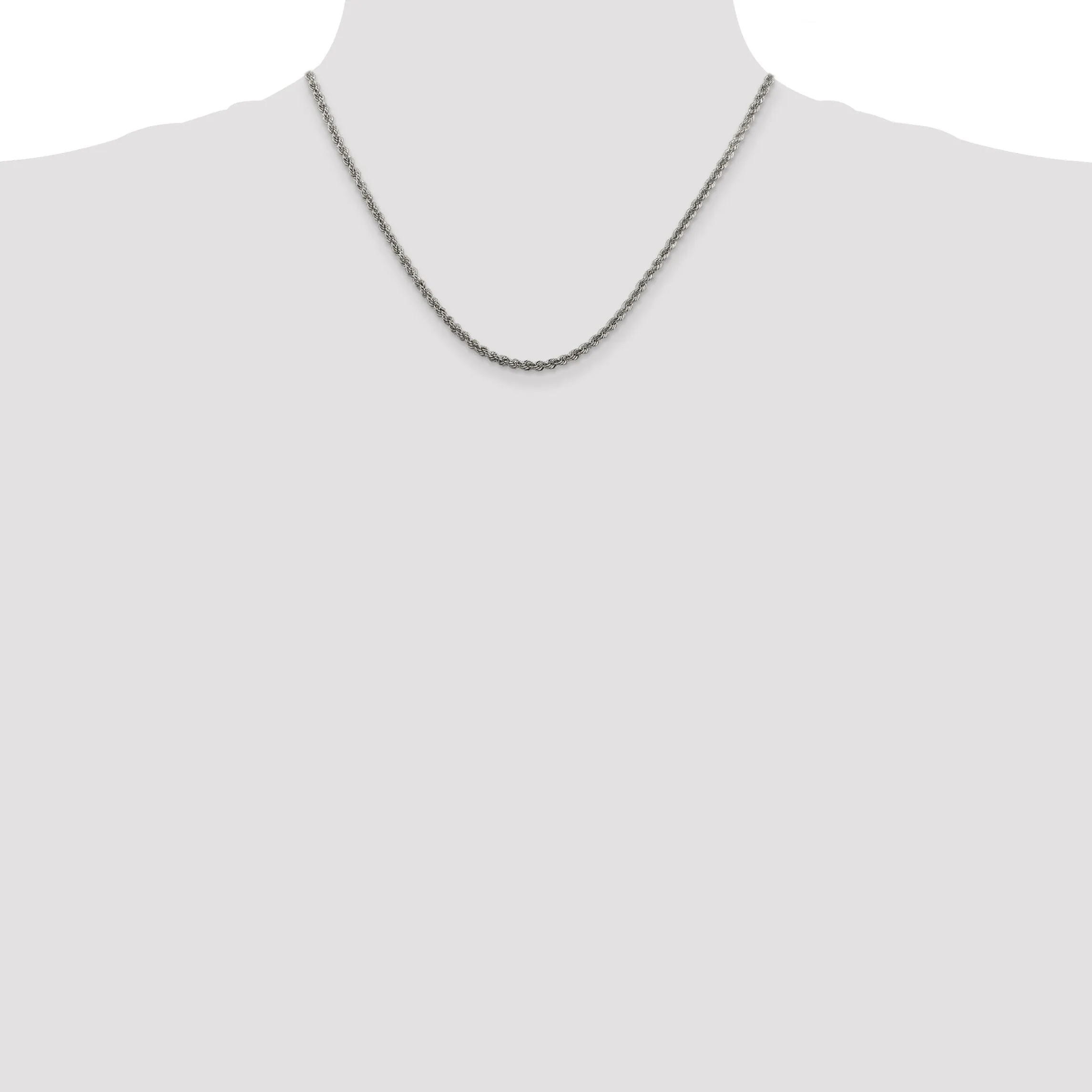 Silver D.C 2.50-mm Solid Twisted Rope Chain