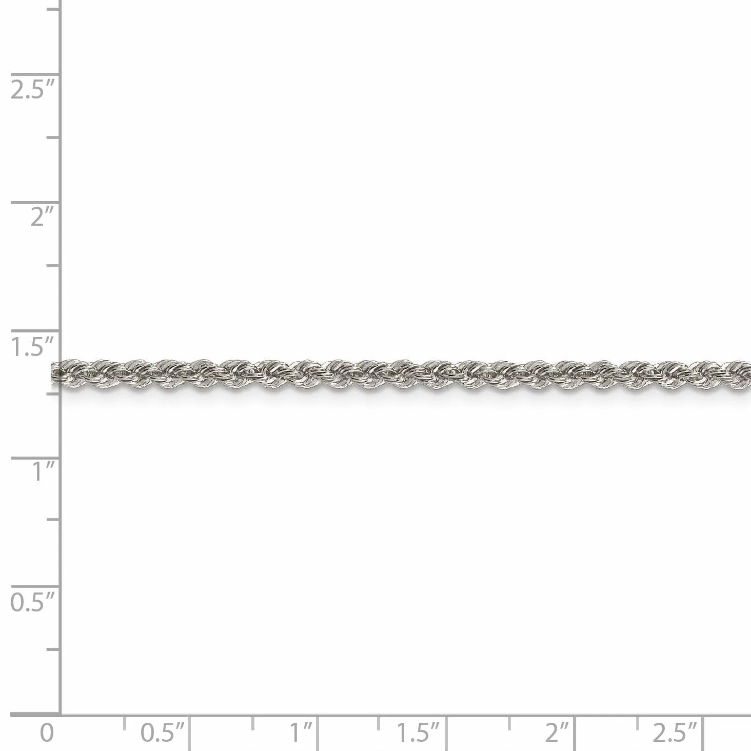 Silver D.C 2.50-mm Solid Twisted Rope Chain