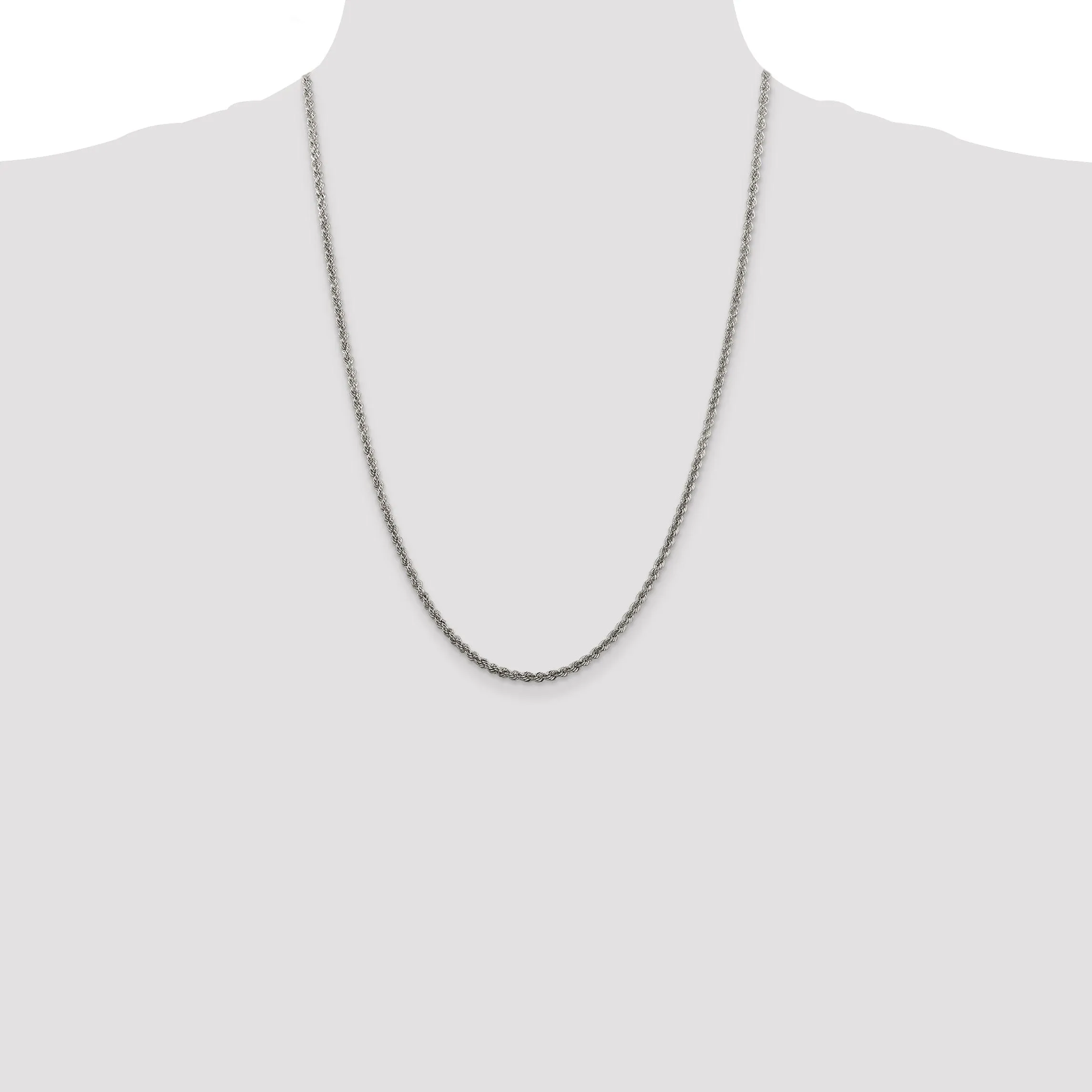 Silver D.C 2.50-mm Solid Twisted Rope Chain