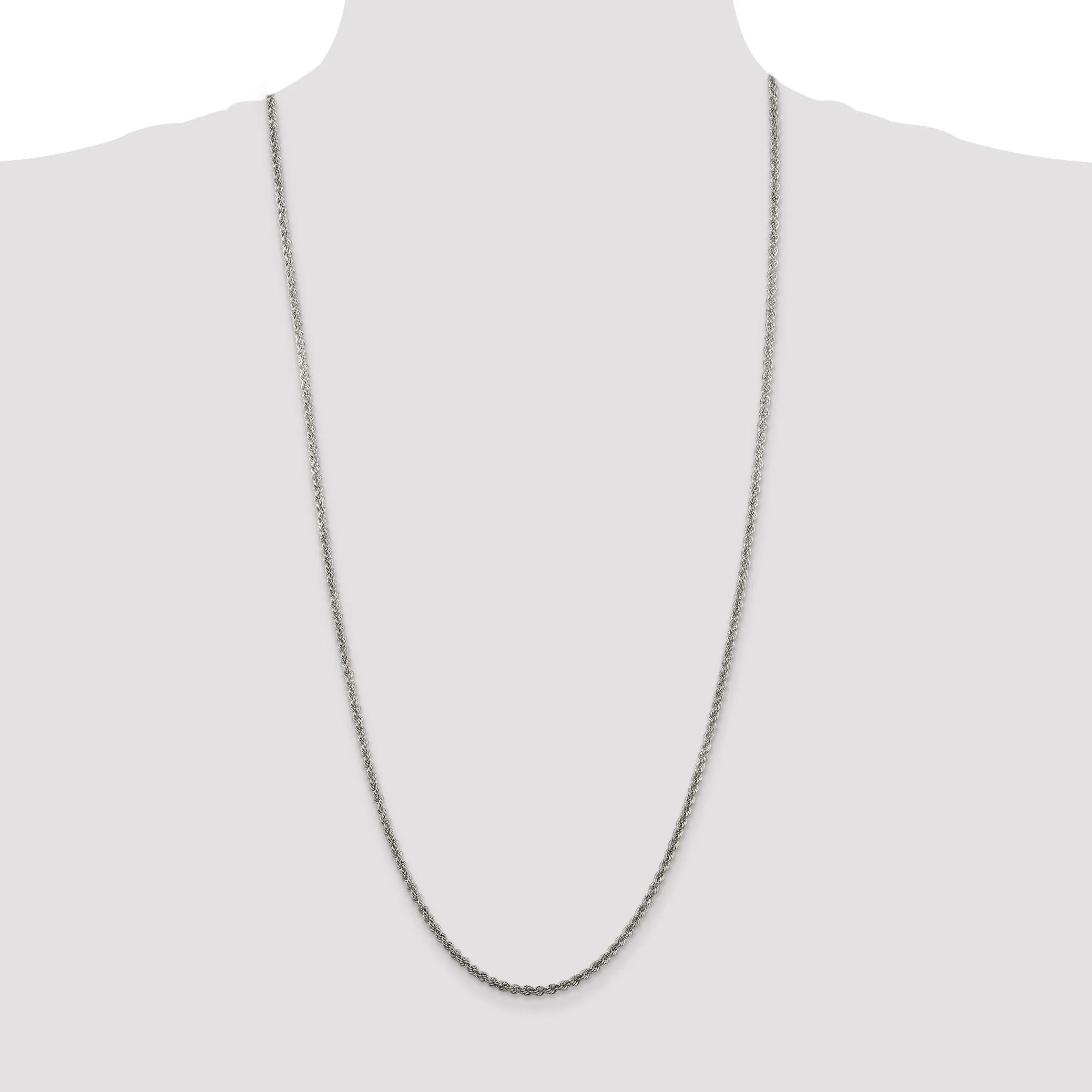 Silver D.C 2.50-mm Solid Twisted Rope Chain