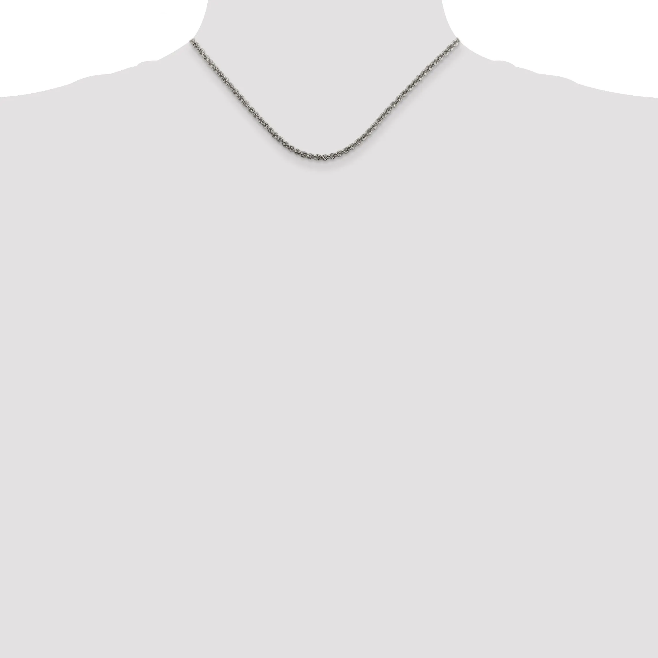 Silver D.C 2.50-mm Solid Twisted Rope Chain