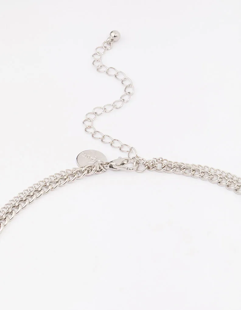Silver Layered Circle Necklace