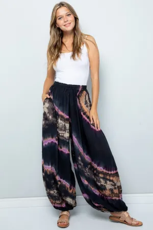 SILVER LINING TIE DYE PANTS PURPLE