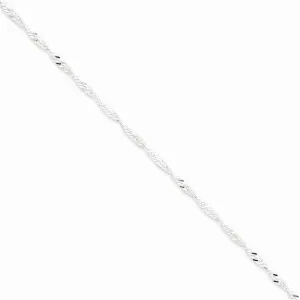 Silver Polished Twisted 2.25mm Singapore Chain