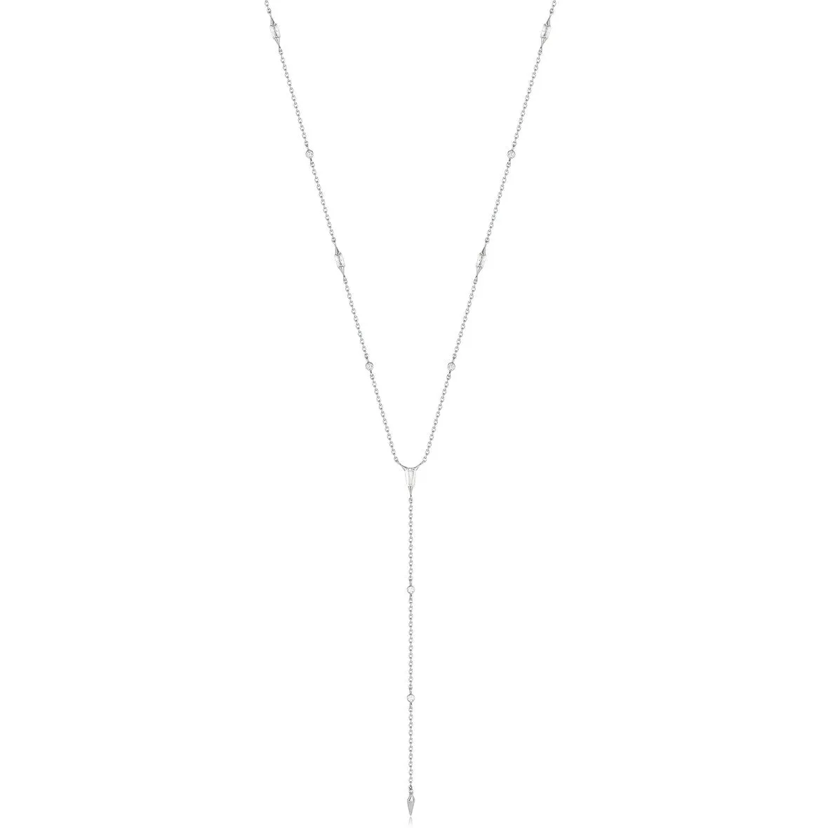 Silver Sparkle Point Y Necklace