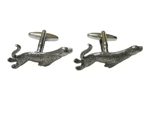 Silver Toned Textured Sea Lion Cufflinks