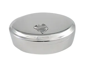 Silver Toned Textured Sting Ray Oval Pendant Trinket Jewelry Box