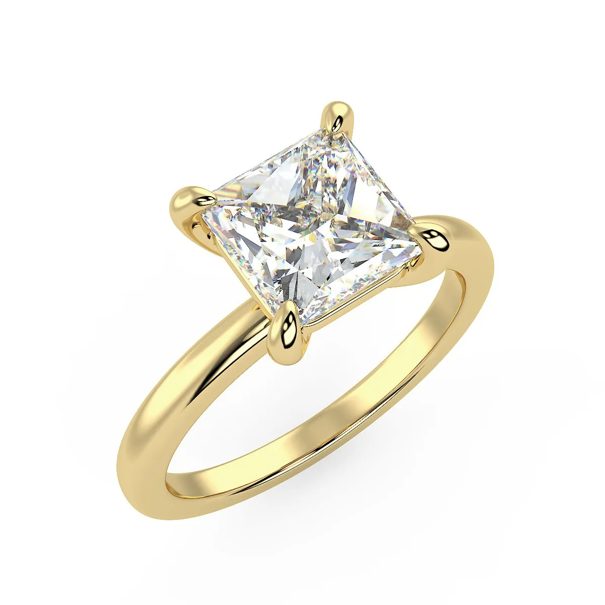 Sirius Princess Engagement Ring in Yellow Gold