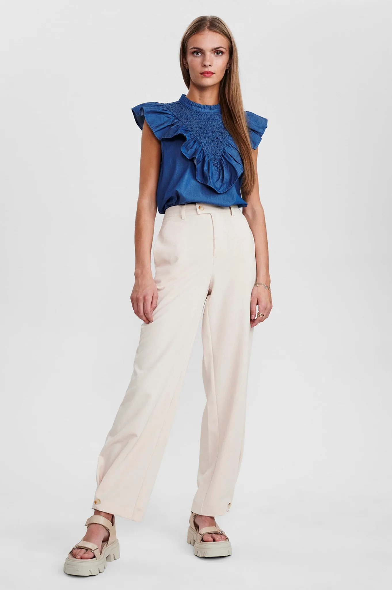 SISARA TOP - Medium Blue Denim