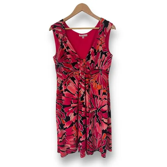 Size 12 BOLD FLORAL PRINT SLEEVELESS DRESS Spring Summer‎ Wedding Party Church