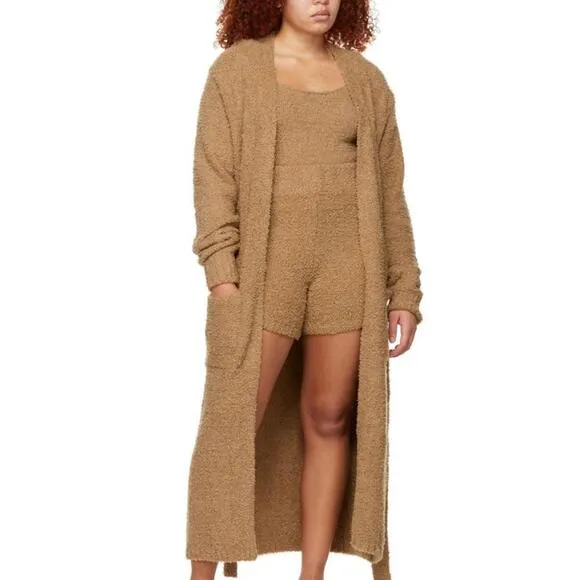 SKIMS Brown Knit Cozy Shorts