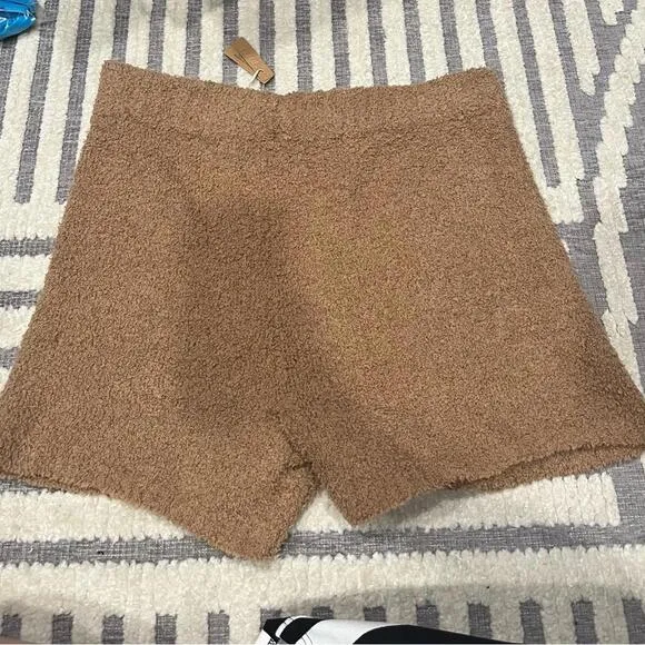 SKIMS Brown Knit Cozy Shorts
