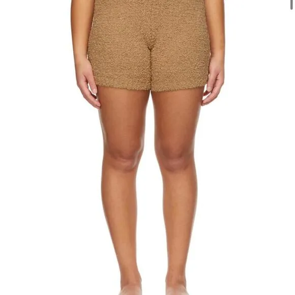 SKIMS Brown Knit Cozy Shorts