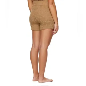 SKIMS Brown Knit Cozy Shorts