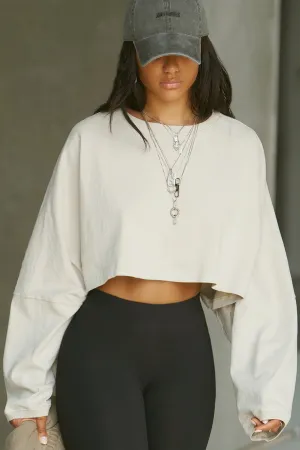 Slouchy Crop Long Sleeve