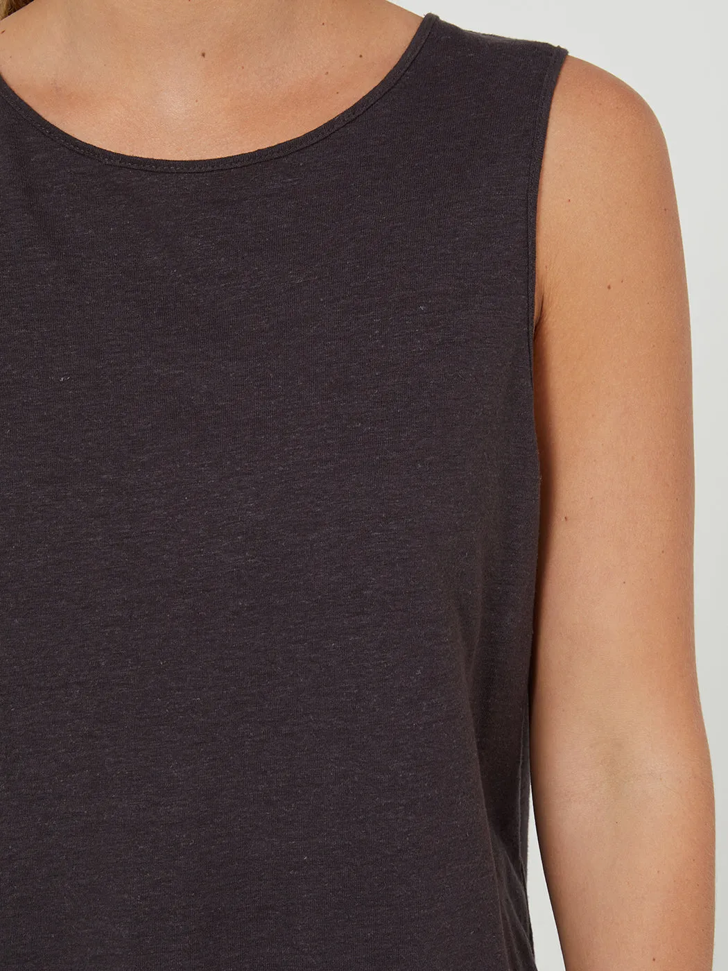 Slouchy Hemp Tank Charcoal