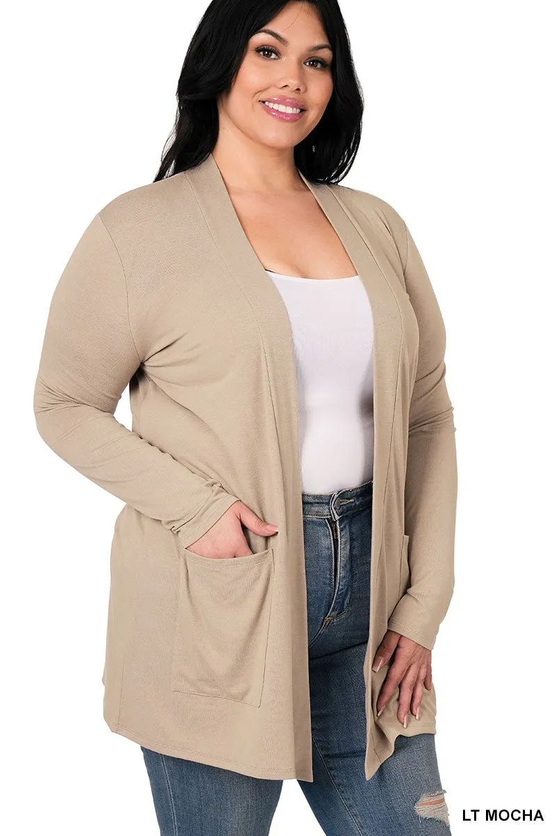 Slouchy Open Cardigan- Ash Mocha