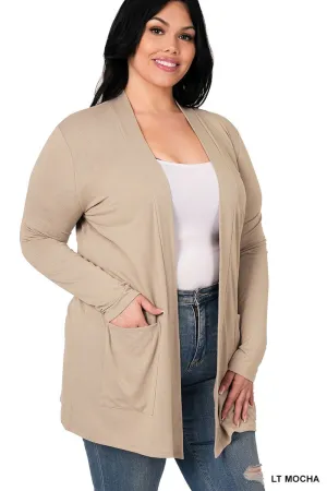 Slouchy Open Cardigan- Ash Mocha