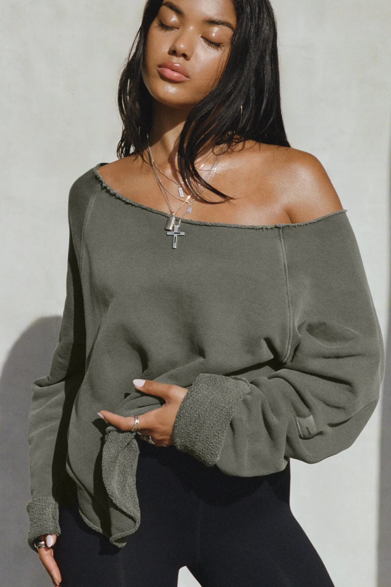 Slouchy Pullover Sweatshirt