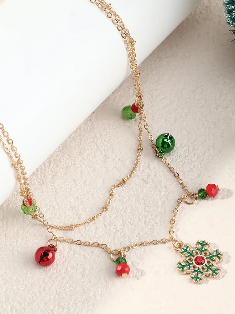 Snowflake and Ornaments Layered Necklace