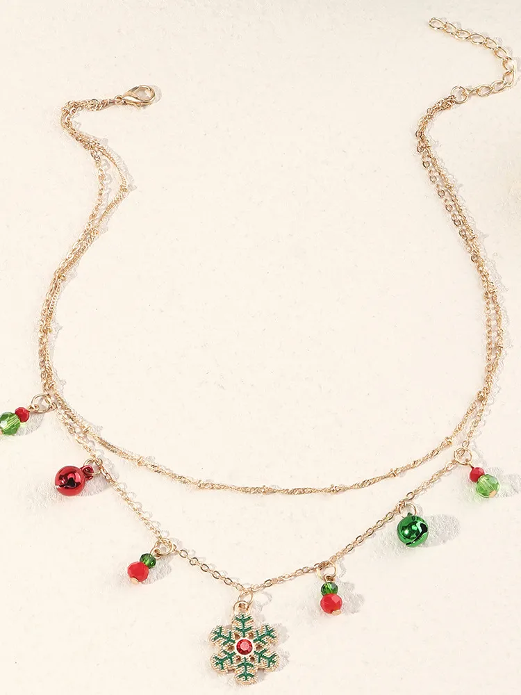 Snowflake and Ornaments Layered Necklace