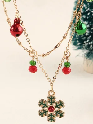 Snowflake and Ornaments Layered Necklace